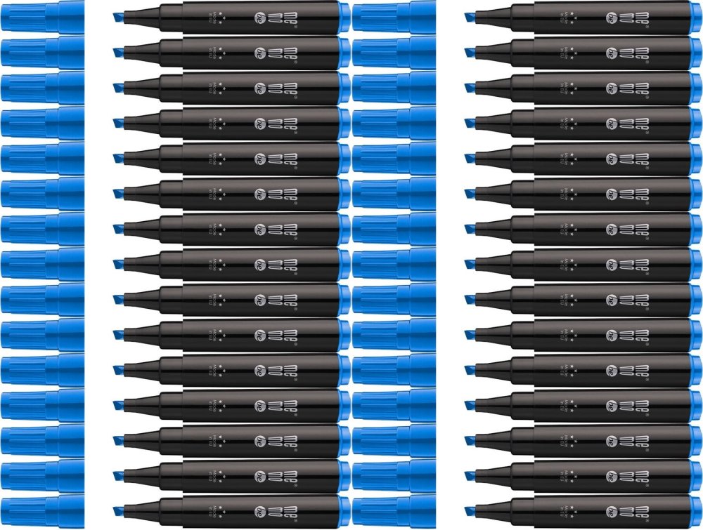 50x Marker permanentny MemoBe M201, ścięta, niebieski