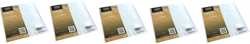 5x Koperta ozdobna Galeria Papieru Millenium, 158x158 mm, 120g/m2, 10 sztuk, biały