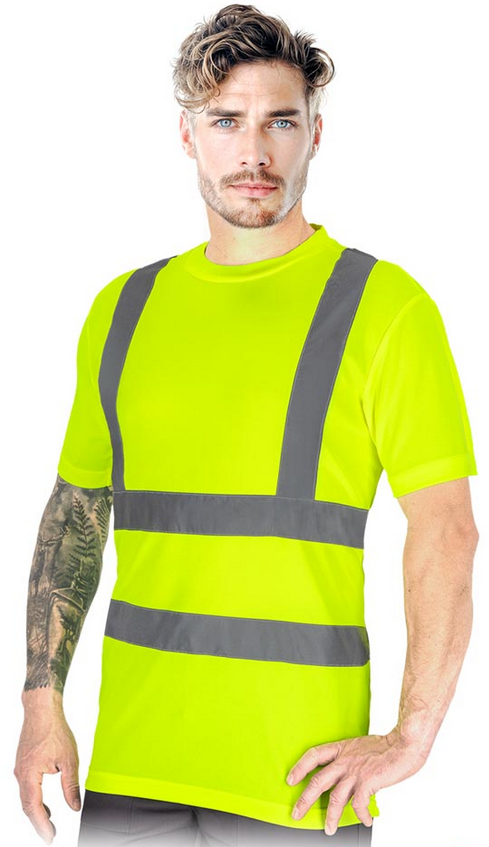 Koszulka męska Reis Tsroute, odblaskowa, gramatura 140g, rozmiar S, żółty