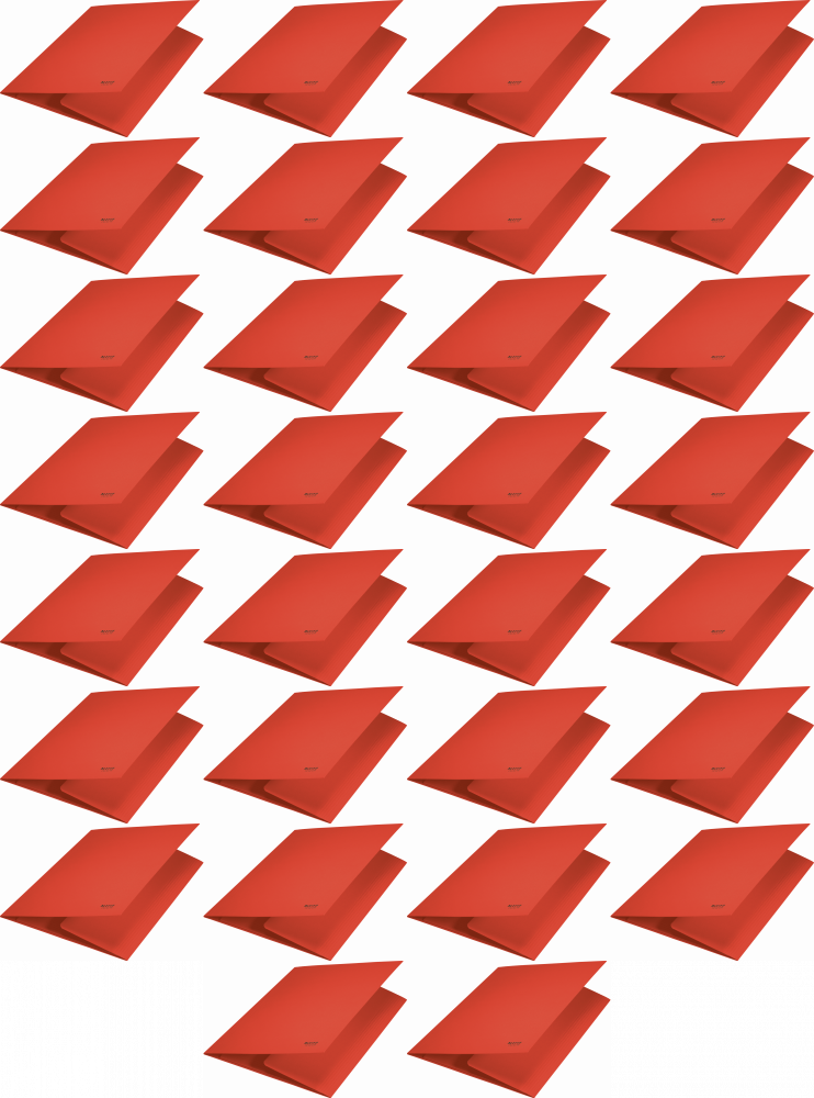 50x Teczka na dokumenty Leitz Recycle, A4, kartonowa, 2mm, czerwony