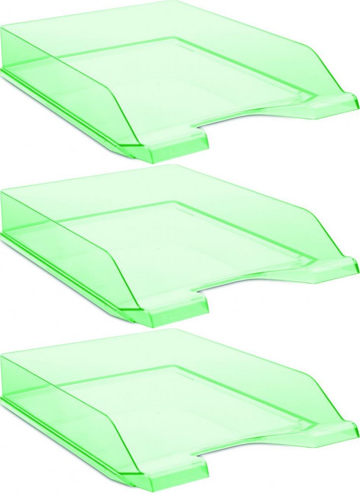 3x Półka na dokumenty Donau, A4, plastikowa, zielony