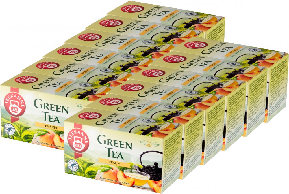 12x Herbata zielona smakowa w kopertach Teekanne Green Tea Peach, brzoskwinia, 20 sztuk x 1.75g