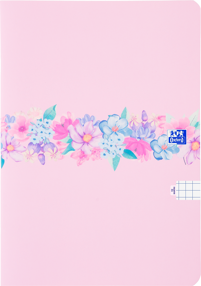 Zeszyt w kratkę Oxford Flowers, A5, miękka oprawa, 32 kartki, mix wzorów
