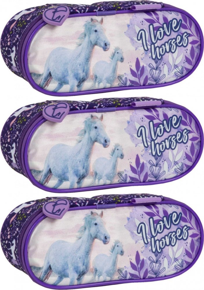 3x Piórnik szkolny Derform A Konie 25, saszetka, bez wyposażenia