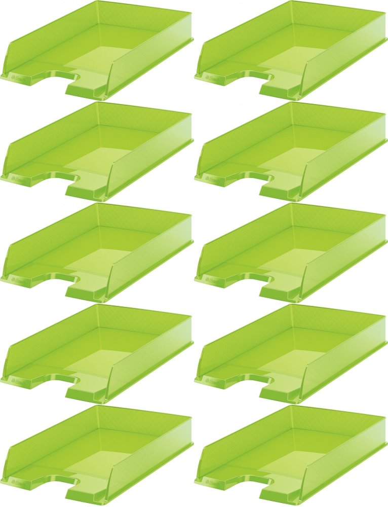 10x Półka na dokumenty Esselte Europost, A4, plastikowa, zielony