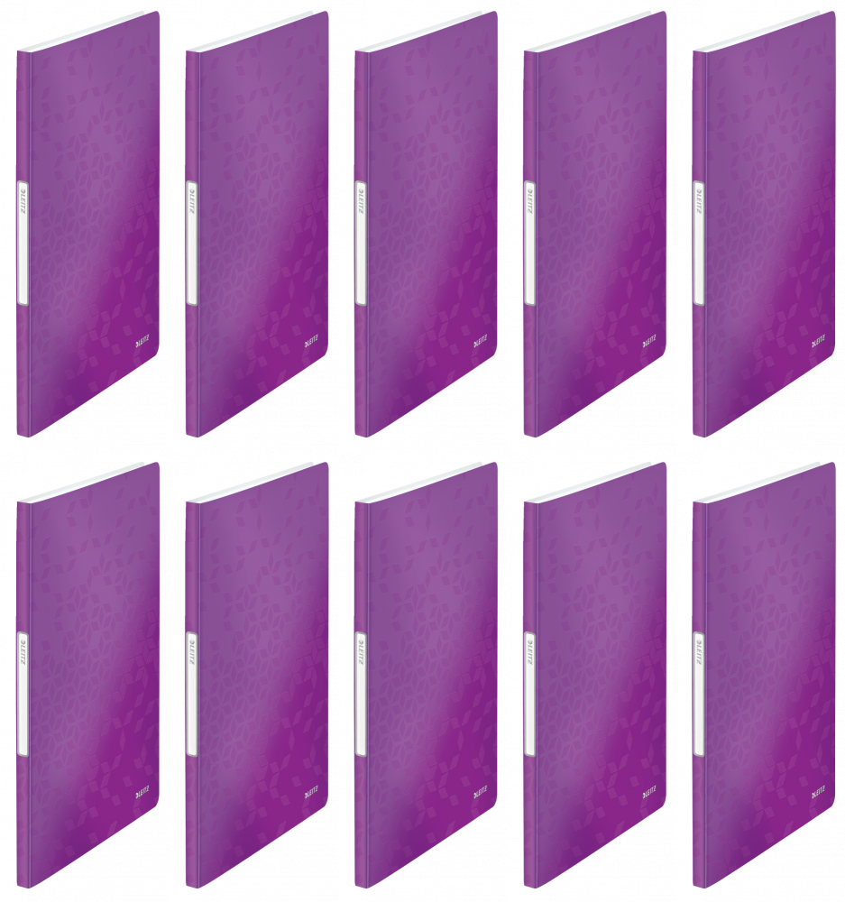 10x Album ofertowy Leitz Wow, A4, 20 koszulek, metaliczny fioletowy