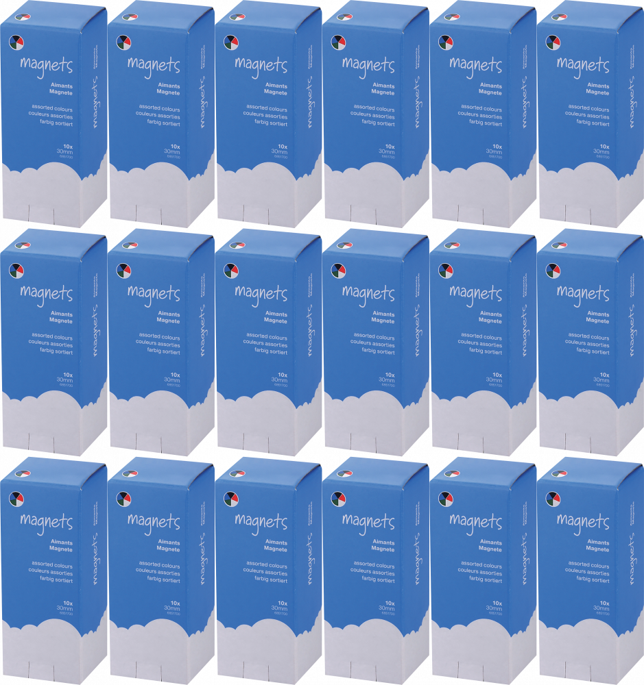 18x Magnesy Viking, 30mm, 10 sztuk, mix kolorów