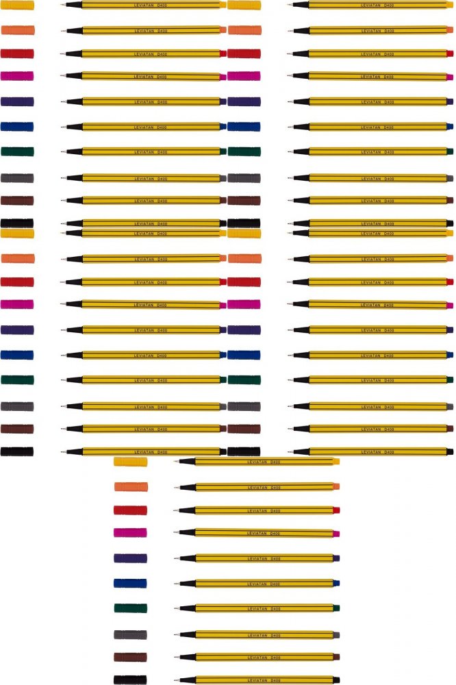 5x Cienkopis Leviatan, D400, 0.4mm, 10 sztuk, mix kolorów