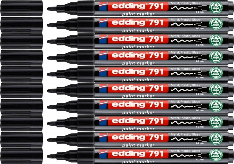 10x Marker olejowy edding e-791 PCR, okrągła, 1-2 mm, czarny