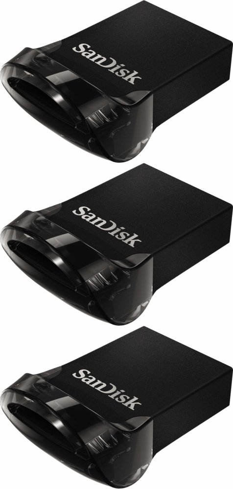 3x Pendrive SanDisk Ultra Fit, 64GB, USB 3.1, czarny