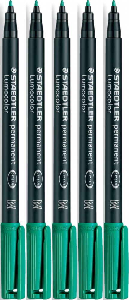 5x Foliopis Staedtler Lumocolor, okrągła, 0.8-1mm (M), zielony