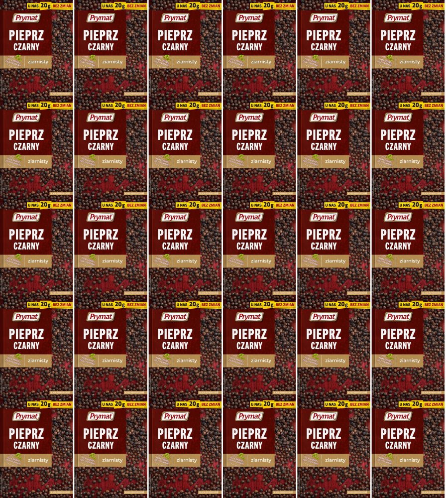 46x Pieprz czarny ziarnisty Prymat, 20g