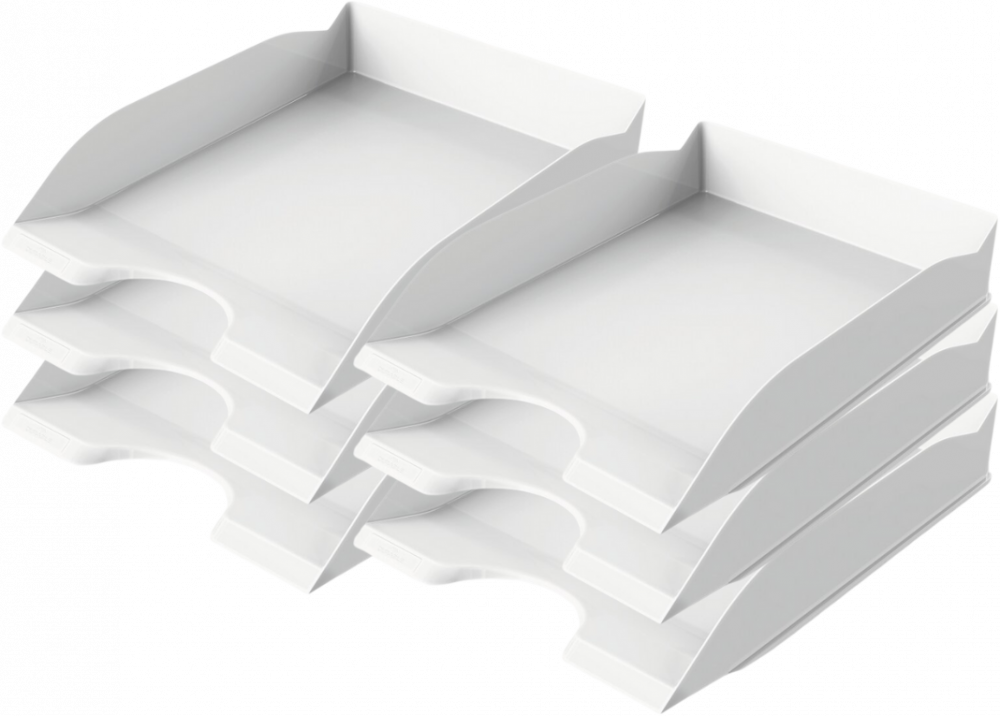 6x Półka na dokumenty Durable Basic, A4, plastikowa, biały