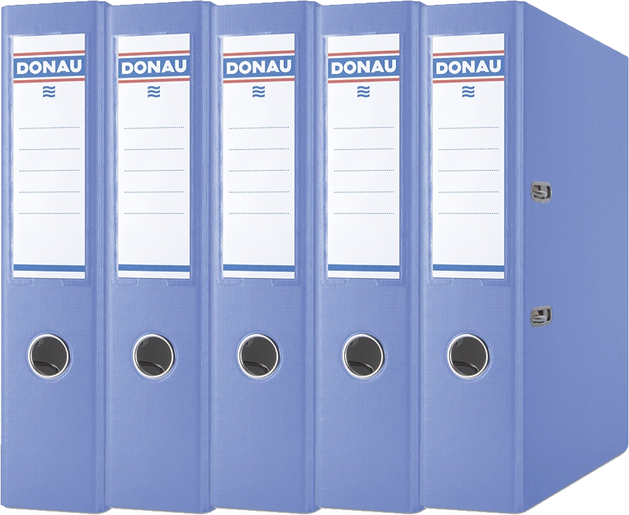 5x Segregator A4 Donau Master, szerokość grzbietu 75mm, do 500 kartek, niebieski