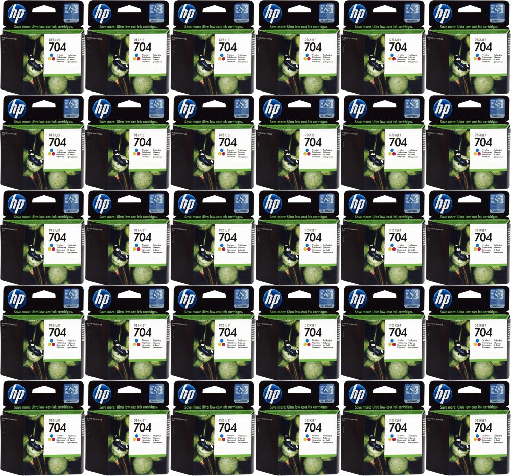 60x Tusz HP 704 (CN693AE), 200 stron, cyan (błękitny), magenta (purpurowy), yellow (żółty)