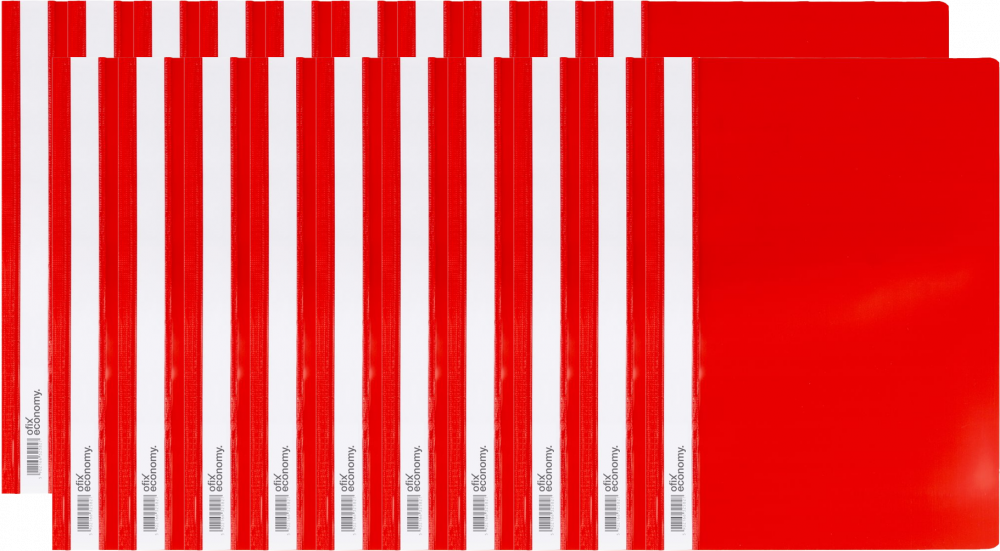 20x Skoroszyt plastikowy Ofix Economy, A4, PP, do 200 kartek, czerwony