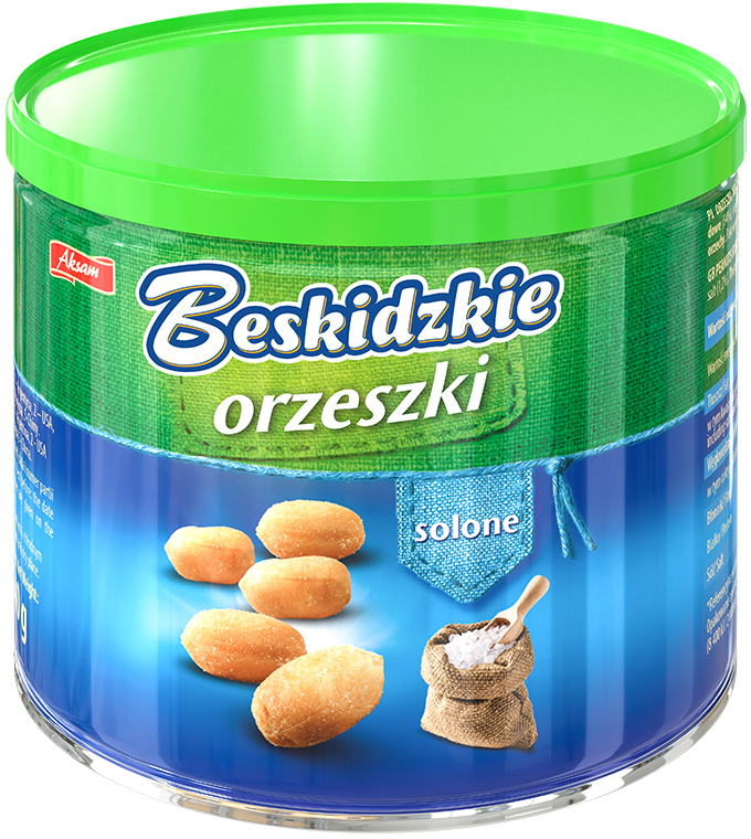 Orzeszki ziemne Beskidzkie Aksam, z solą, 140g