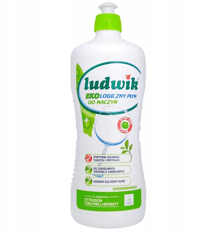 Płyn do naczyń Ludwik Ekologiczny, cytrusy i zielona herbata, 900ml