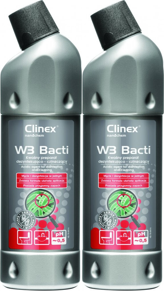 2x Preparat dezynfekująco-czyszczący Clinex W3 Bacti, 1l
