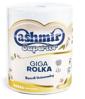 Ręcznik papierowy Cashmir Giga, 2-warstwowy, w roli, 1 rolka, biały