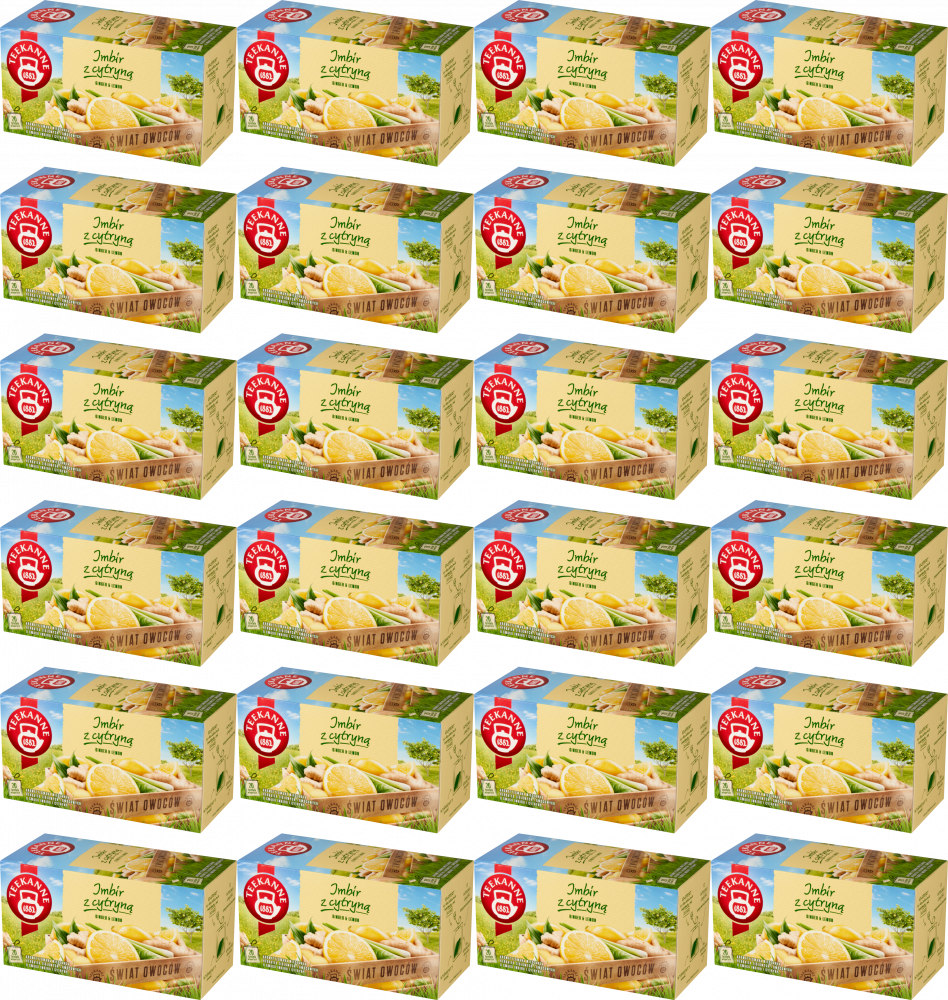 24x Herbata owocowa w kopertach Teekanne Ginger&Lemon, imbir i cytryna, 20 sztuk x 1.75g