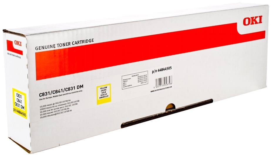 Toner Oki (44844505), 10000 stron, yellow (żółty)