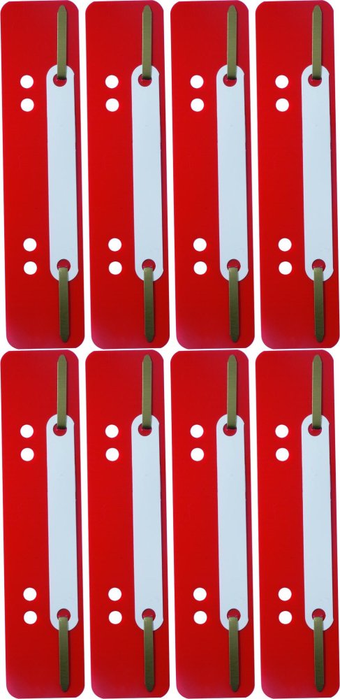 8x Wąsy skoroszytowe spinające dokumenty Durable, 25 sztuk, czerwony