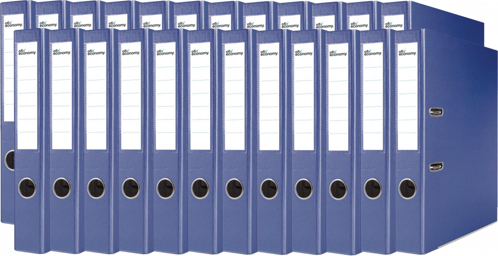 24x Segregator A4 Ofix Economy, z wyklejką, 50mm, do 350 kartek, granatowy