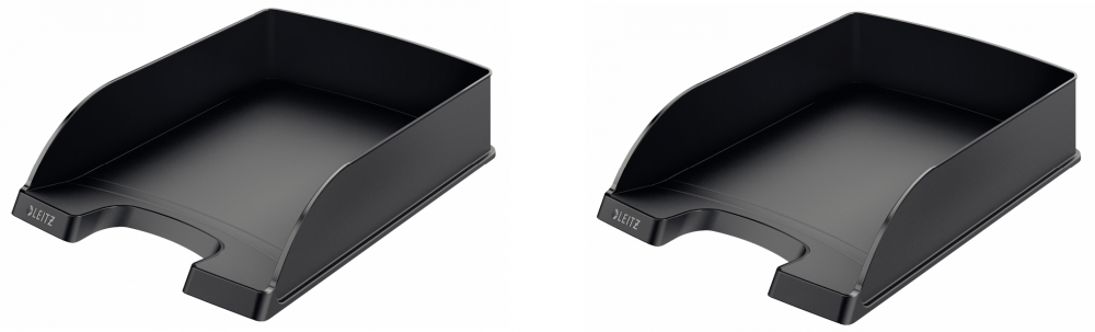 2x Półka na dokumenty Leitz Plus Standard, A4, plastikowa, czarny