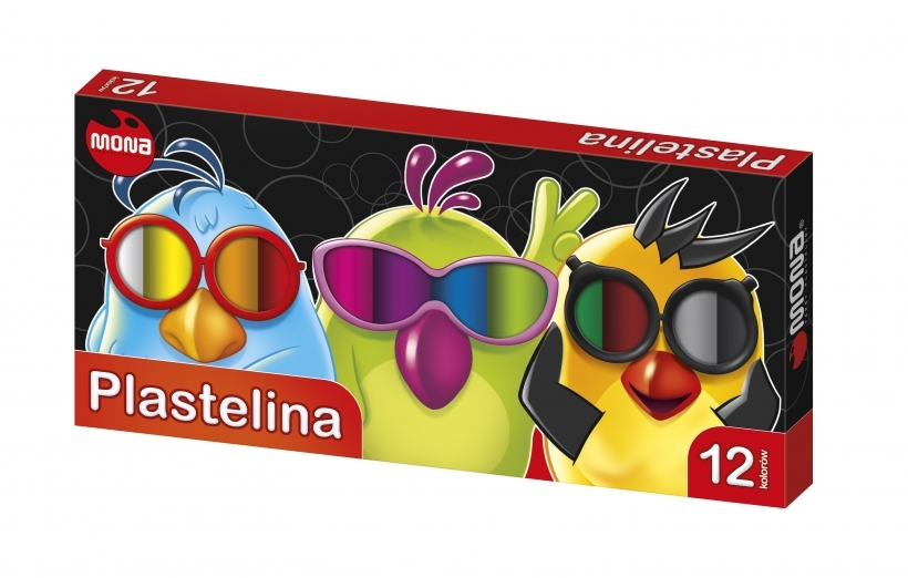 Plastelina Mona, 12 sztuk, mix kolorów