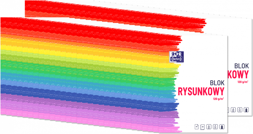 80x Blok rysunkowy Oxford, A4, 20 kartek, biały