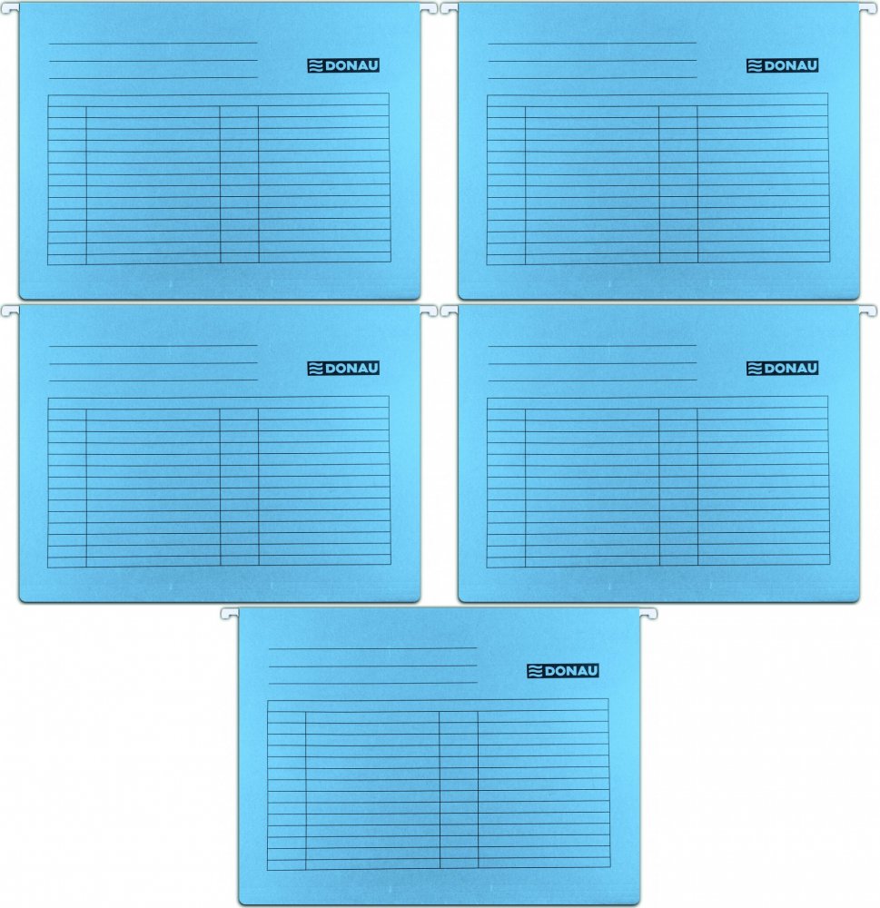 5x Teczka zawieszkowa Donau, A4, 230g/m2, niebieski