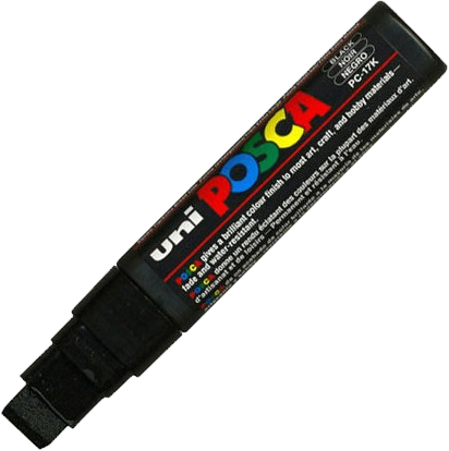 Marker Posca PC-17K, z farbą plakatową, ścięta, 15mm, czarny