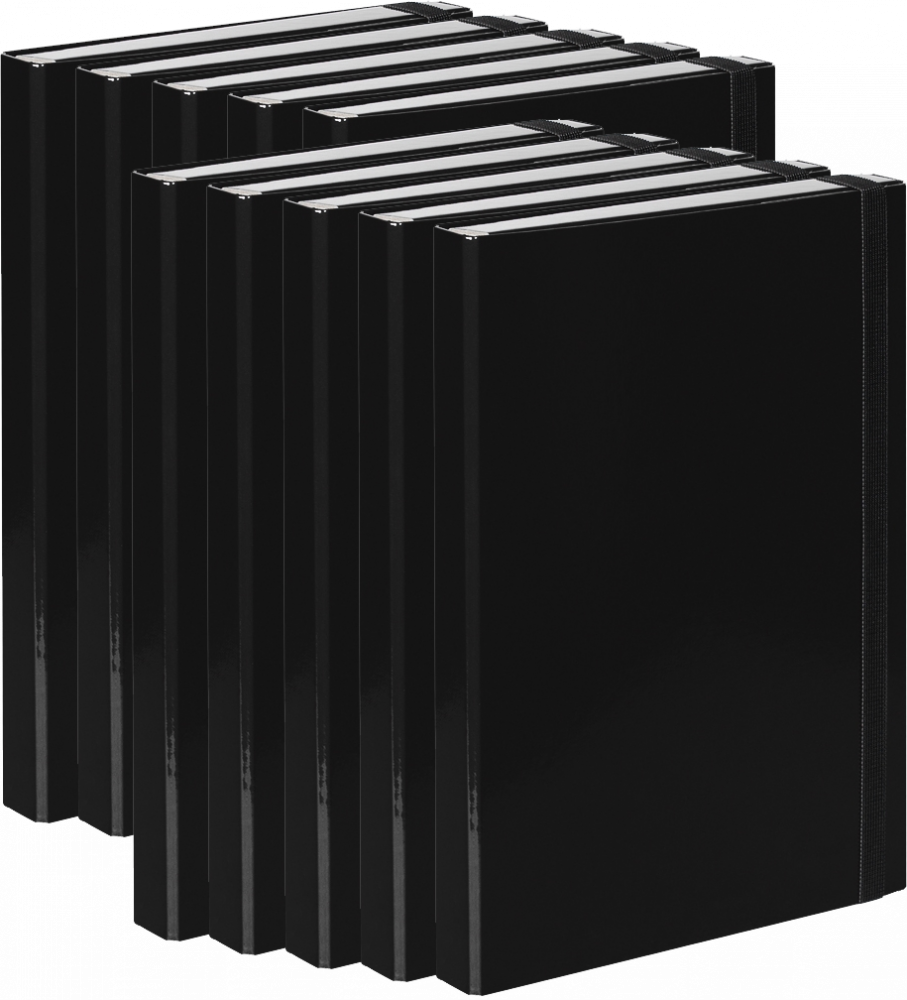 10x Teczka kartonowa z gumką VauPe Box z mechanizmem ringowym, A4, 30mm, czarny