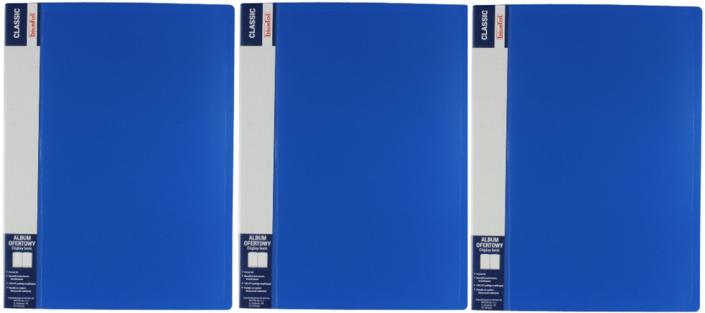 3x album ofertowy Biurfol Classic, A4, 20 koszulek, niebieski