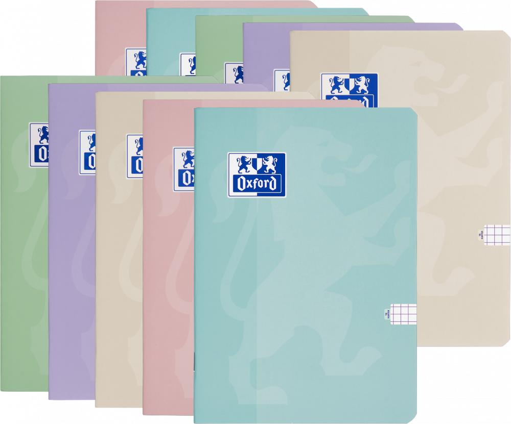 10x Zeszyt w kratkę Oxford Touch Pastel, A5, miękka oprawa, 16 kartek, mix kolorów pastelowych