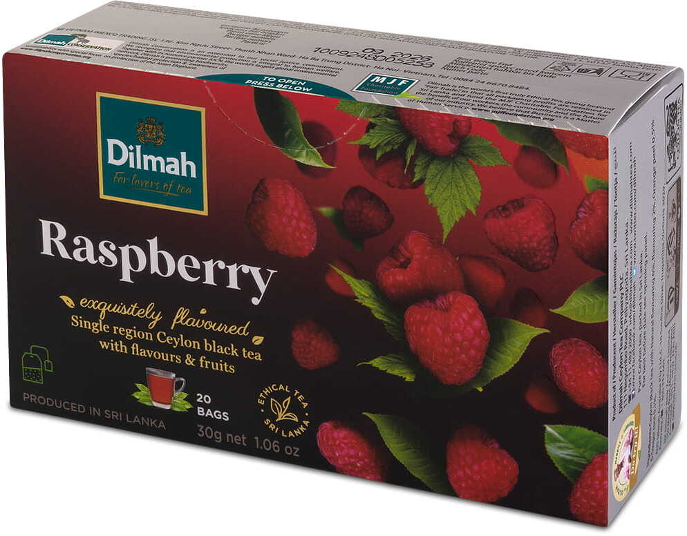 Herbata czarna aromatyzowana w torebkach Dilmah, malina, 20 sztuk x 1.5g