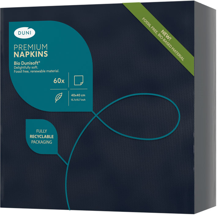 Serwetki Duni Bio Dunisoft, 40x40cm, 60 sztuk, czarny