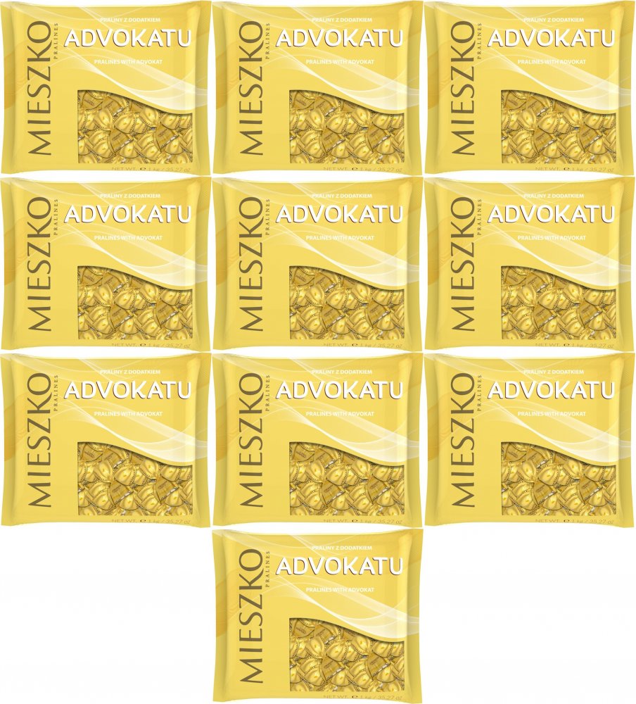 10x Praliny Mieszko Klejnoty Advocat, czekoladowy z nadzieniem o smaku adwokatu, 1kg