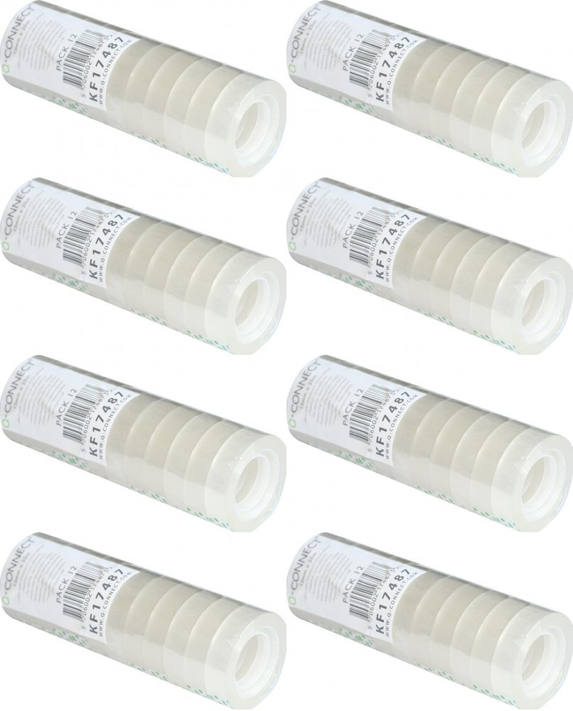 8x Taśma klejąca Q-Connect, 12mmx20m, 12 sztuk, przezroczysty