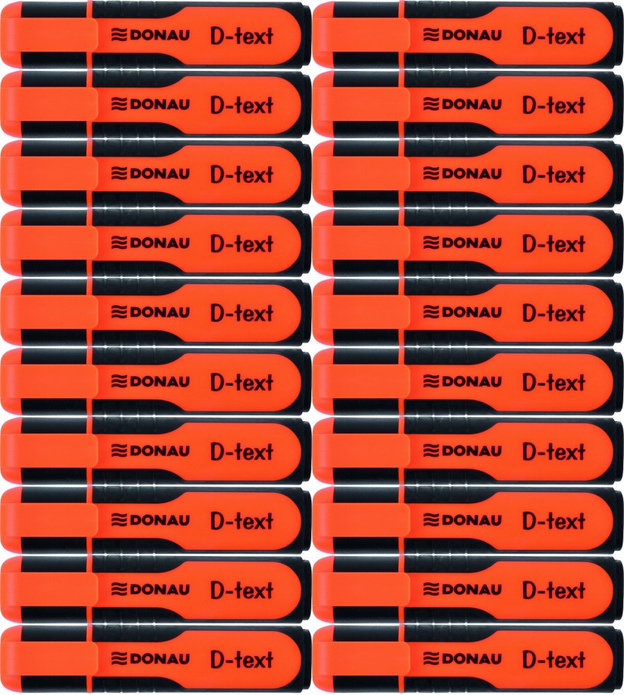 20x Zakreślacz fluorescencyjny Donau, D-Text, ścięta, pomarańczowy