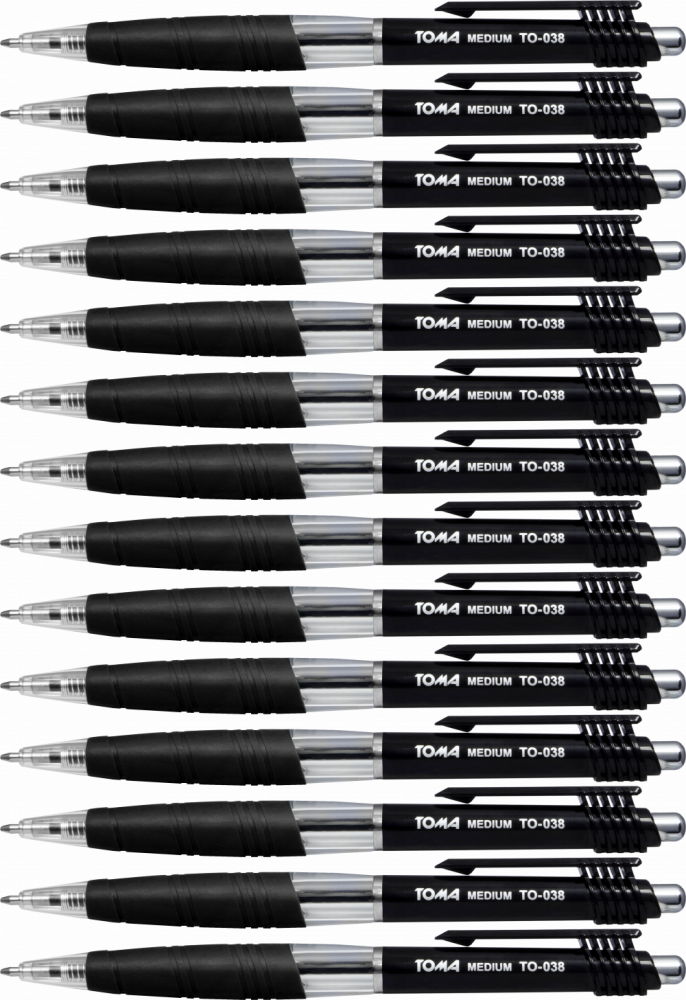 24x Długopis automatyczny Toma TO-038, Medium, 1mm, czarny