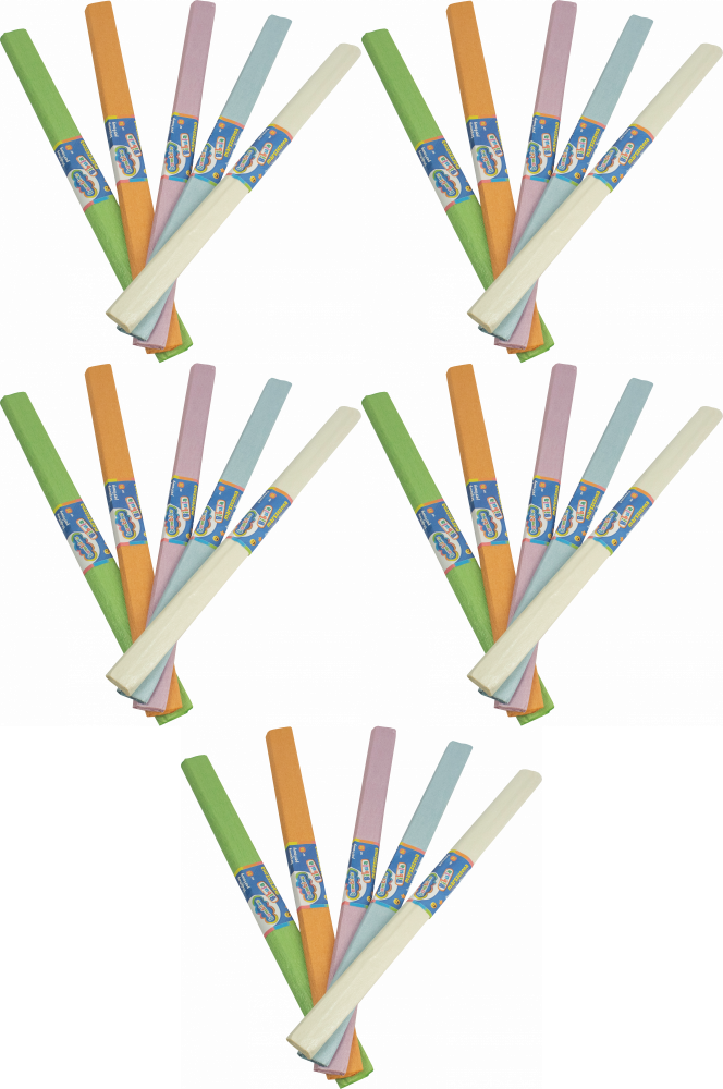 5x Bibuła marszczona Bambino, 200x50cm, 5 sztuk, mix kolorów perłowych