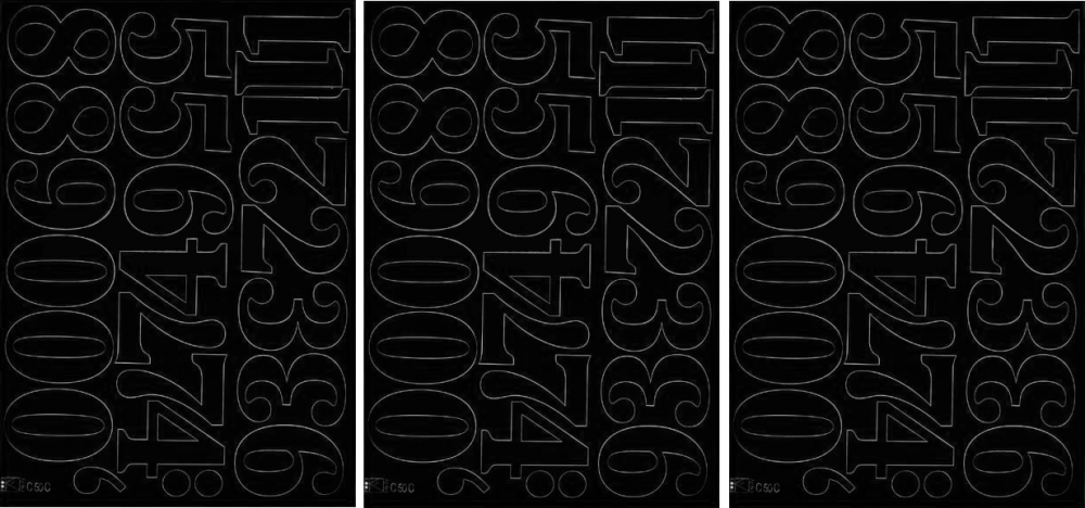 3x cyfry samoprzylepne, 5cm, 1 arkusz, czarny