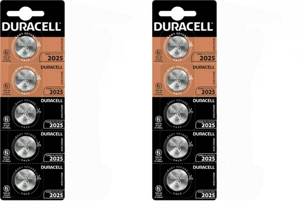2x Bateria litowa Duracell, CR2025, 5 sztuk
