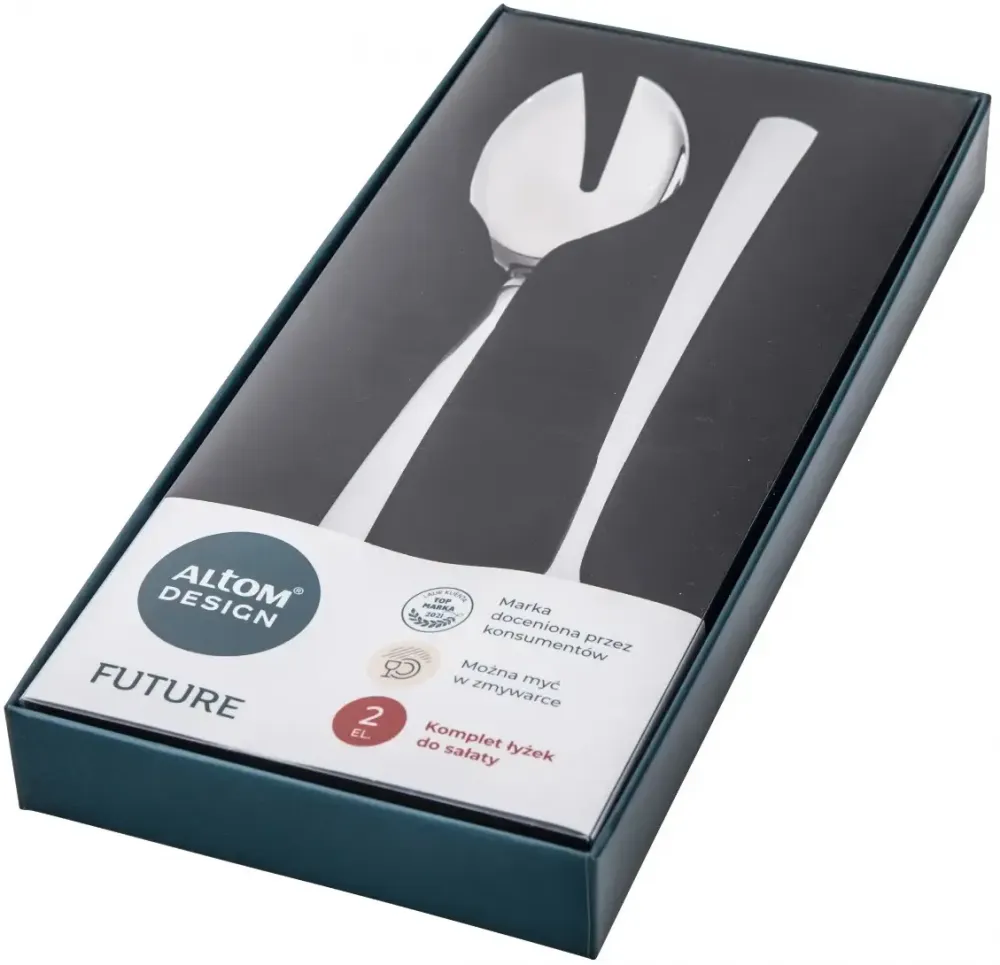Łyżki do sałaty Altom Design Future, 2 sztuki, w pudełku flok, srebrny