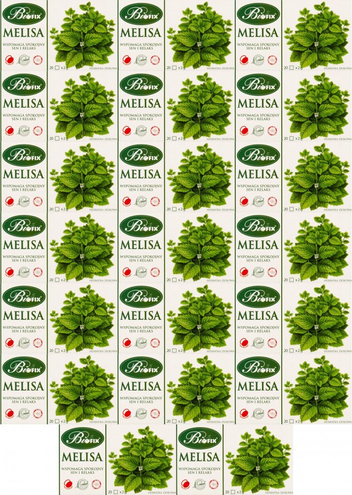 20x Herbata ziołowa w torebkach Bifix, melisa, 20 sztuk x 2g