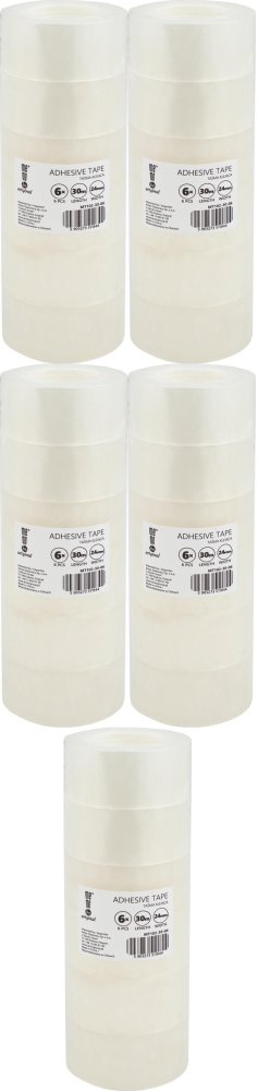 5x Taśma klejąca MemoBe, 24mmx30m, 6 sztuk, przezroczysty