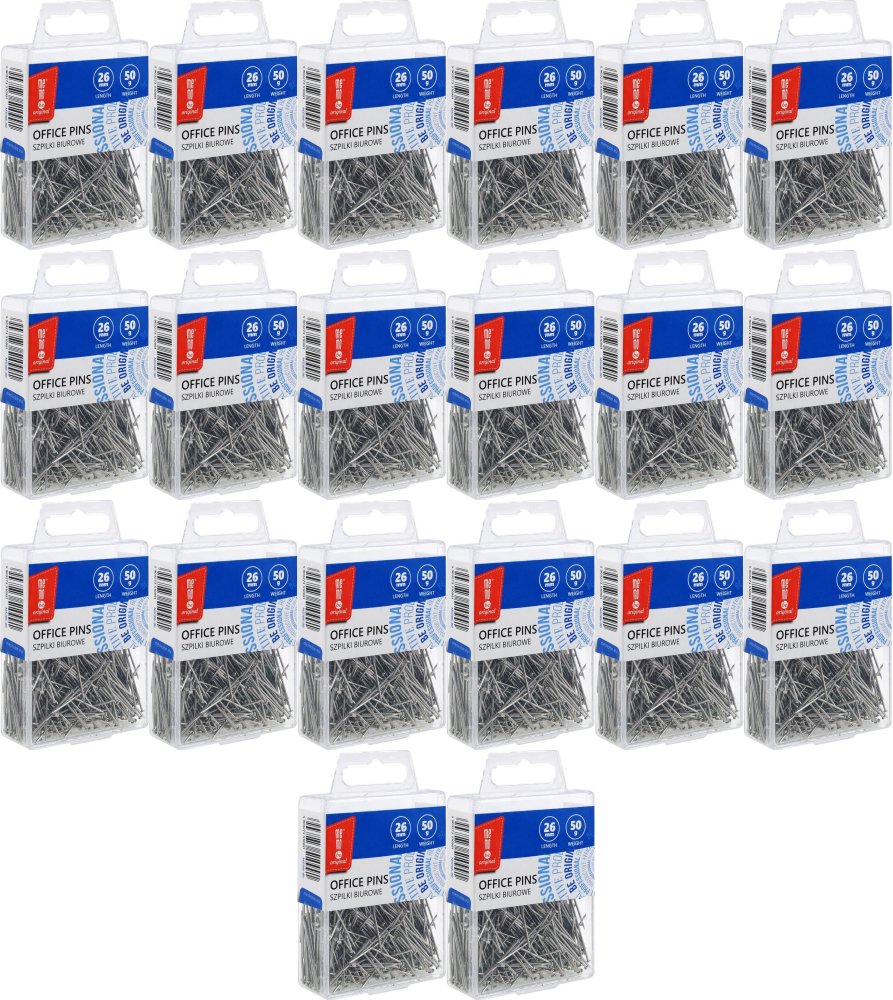 20x Szpilki MemoBe, 26mm, 50g, srebrny