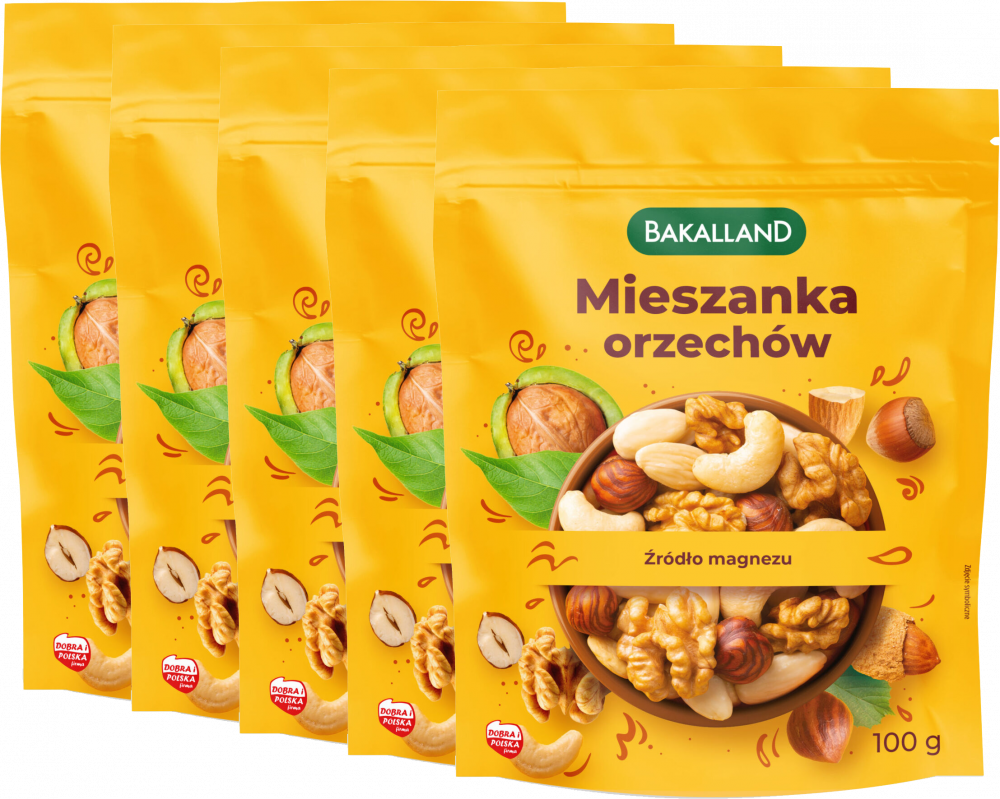5x Mieszanka orzechów Bakalland, 100g